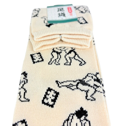 Tabi ponožky – Sumo vzor béžová | Made in Japan