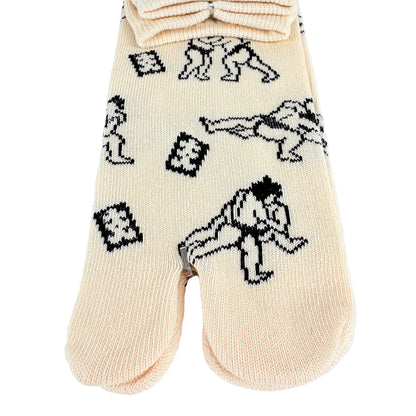 Tabi ponožky – Sumo vzor béžová | Made in Japan