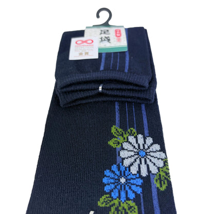 Tabi ponožky – Květinový motiv & pruhy | 3 barvy | Made in Japan