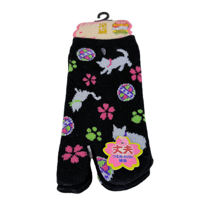 Dětské Tabi ponožky – Lucky Cat & Sakura | nízký střih | 5 barev | Japonský design