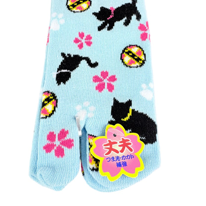 Dětské Tabi ponožky – Lucky Cat & Sakura | nízký střih | 5 barev | Japonský design