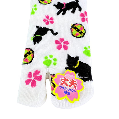 Dětské Tabi ponožky – Lucky Cat & Sakura | nízký střih | 5 barev | Japonský design