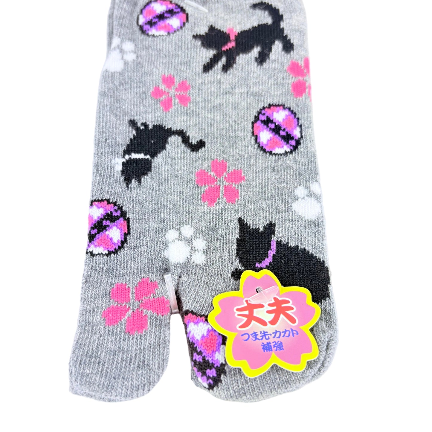 Dětské Tabi ponožky – Lucky Cat & Sakura | nízký střih | 5 barev | Japonský design