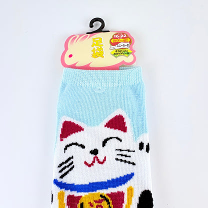 Dětské Tabi ponožky – Maneki Neko (招き猫) | nízký střih | 5 barev | Japonský design
