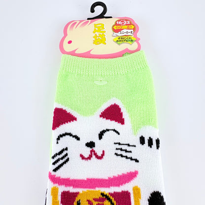 Dětské Tabi ponožky – Maneki Neko (招き猫) | nízký střih | 5 barev | Japonský design