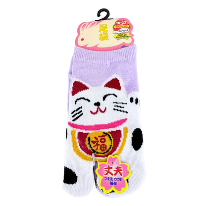 Dětské Tabi ponožky – Maneki Neko (招き猫) | nízký střih | 5 barev | Japonský design