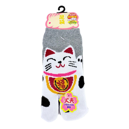 Dětské Tabi ponožky – Maneki Neko (招き猫) | nízký střih | 5 barev | Japonský design