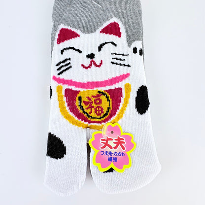 Dětské Tabi ponožky – Maneki Neko (招き猫) | nízký střih | 5 barev | Japonský design