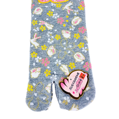 Tabi ponožky – Sakura & Usagi - šedá | Japonský design