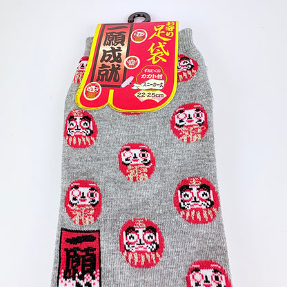 Tabi ponožky – Daruma & přání úspěchu | nízký střih | 4 barvy | Japonský design