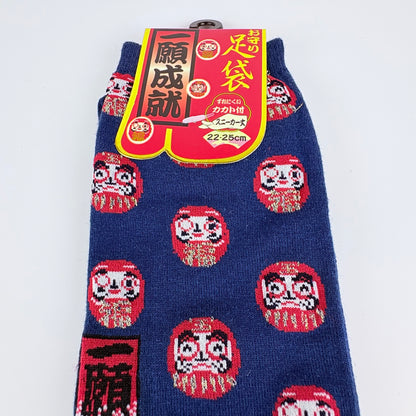 Tabi ponožky – Daruma & přání úspěchu | nízký střih | 4 barvy | Japonský design