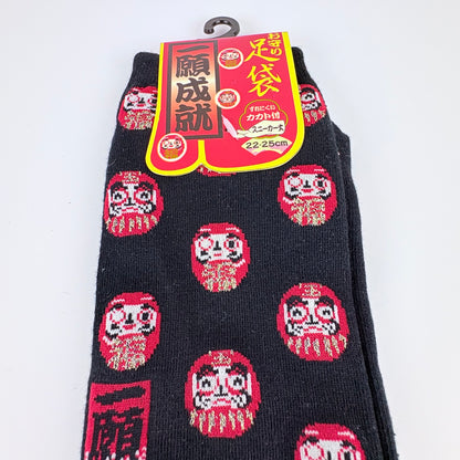 Tabi ponožky – Daruma & přání úspěchu | nízký střih | 4 barvy | Japonský design