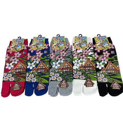 Tabi ponožky – Shirakawa-go & Sakura | 5 barev | Japonský design