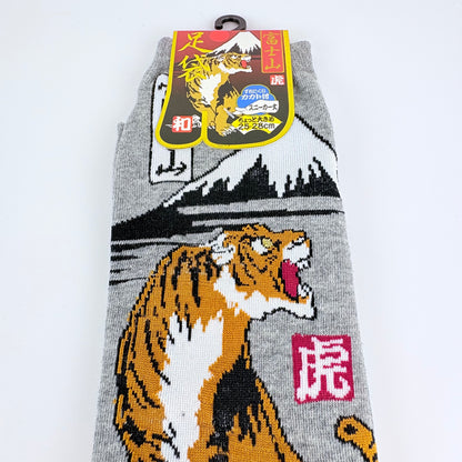 Tabi ponožky – Tygr & Mount Fuji | Japonský design | 25–28 cm