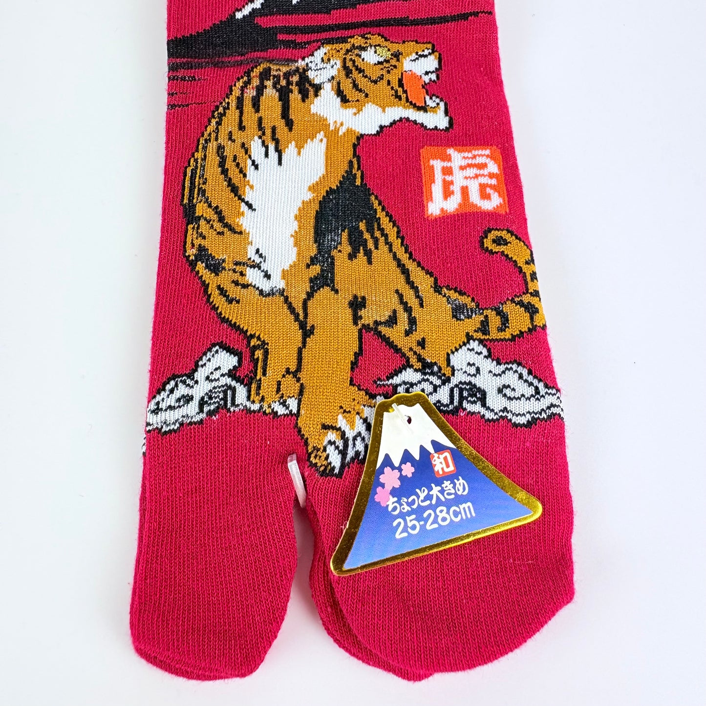 Tabi ponožky – Tygr & Mount Fuji | Japonský design | 25–28 cm