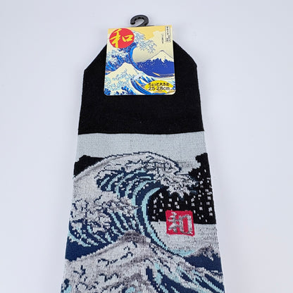 Nízké ponožky – Velká vlna (Great Wave) | Japonský design | 25–28 cm