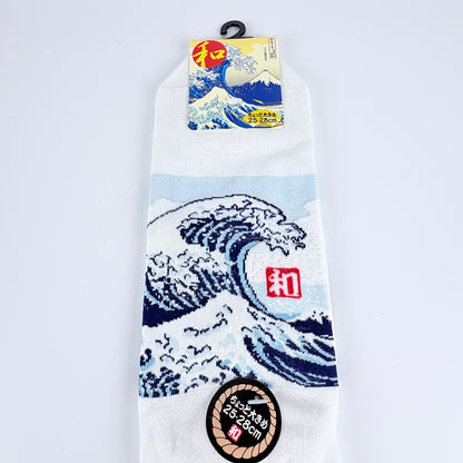 Nízké ponožky – Velká vlna (Great Wave) | Japonský design | 25–28 cm