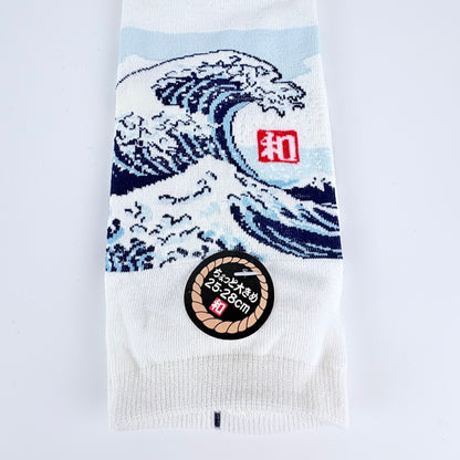 Nízké ponožky – Velká vlna (Great Wave) | Japonský design | 25–28 cm