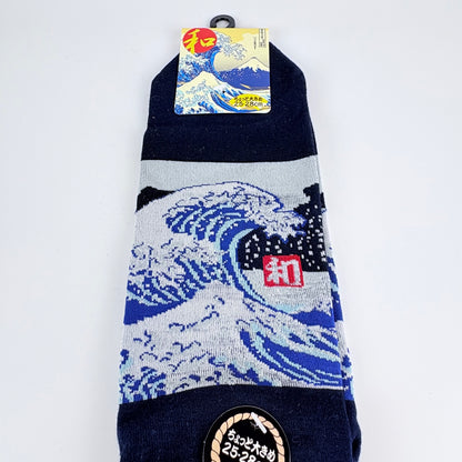 Nízké ponožky – Velká vlna (Great Wave) | Japonský design | 25–28 cm