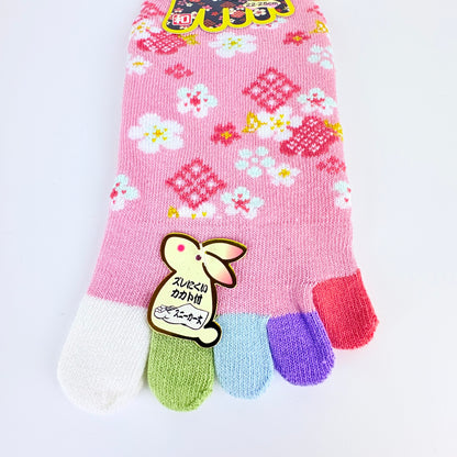 Pětiprsté ponožky – Sakura vzor | 5 barev | Japonský design