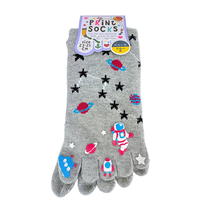 Pětiprsté ponožky – Vesmír & astronaut | 3 barvy | Japonský design
