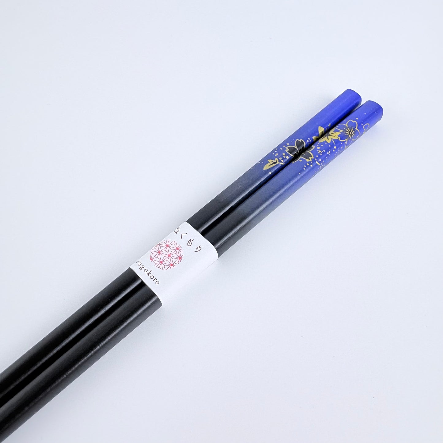 Japonské jídelní hůlky Sakura s pouzdrem Wagokoro modré | Made in Japan