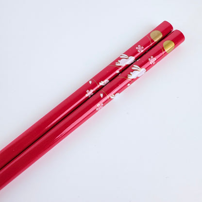 Bambusové jídelní hůlky Usagi Sakura 22,5 cm | 2 varianty | Made in Japan