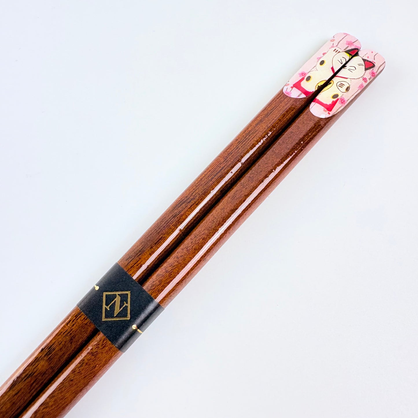Dřevěné jídelní hůlky Maneki Neko 23 cm | Made in Japan
