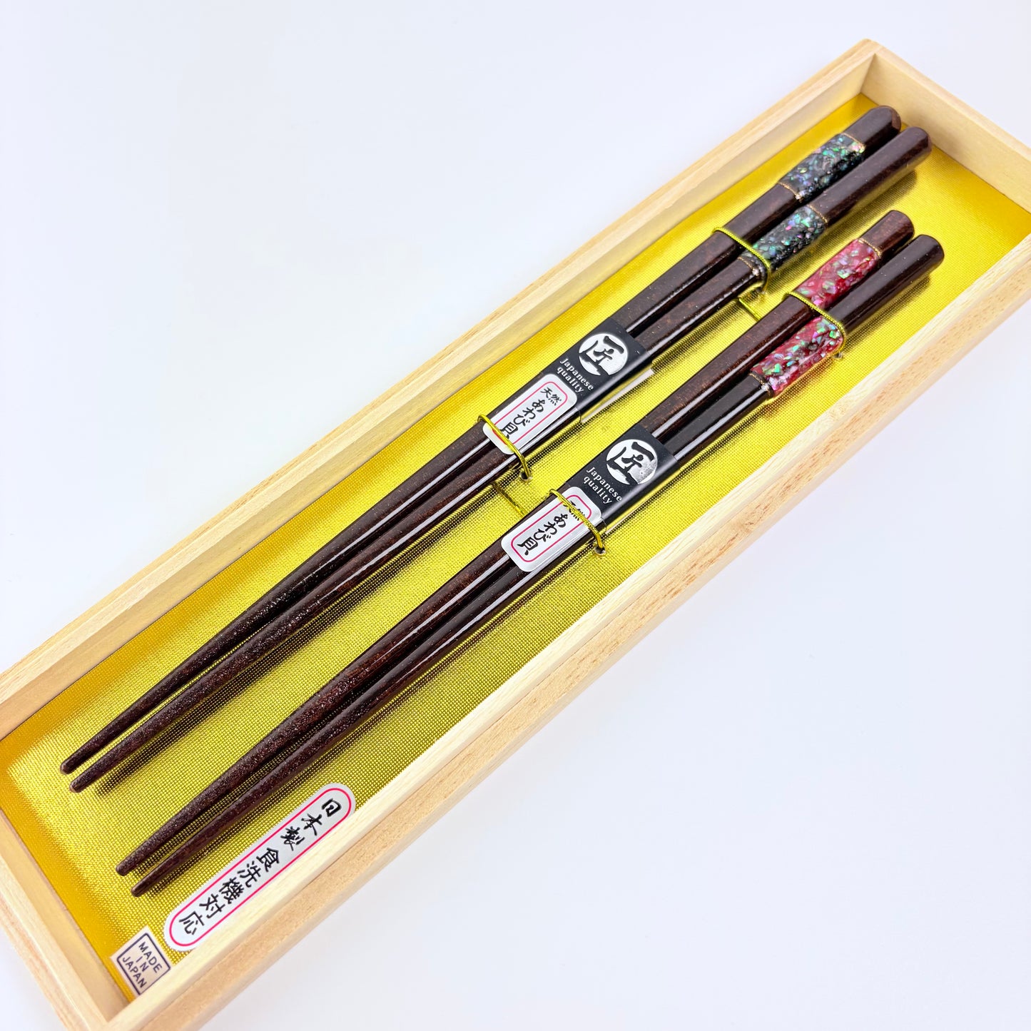 Japonské jídelní hůlky pro pár s perletí v dárkové krabičce | Made in Japan