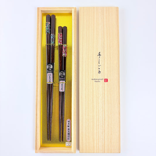 Japonské jídelní hůlky pro pár s perletí v dárkové krabičce | Made in Japan