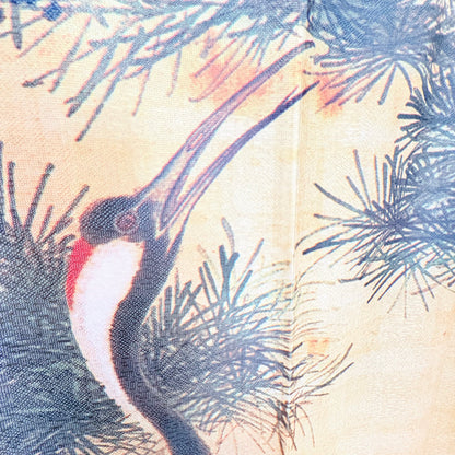 Noren závěs Bílý jeřáb mezi borovicemi 85 × 150 cm | Made in Japan