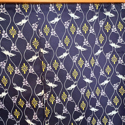 Noren závěs Jeřábi a květinový vzor 85 × 150 cm | Made in Japan
