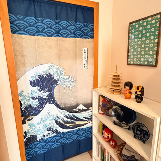 Noren závěs Velká vlna 85 × 180 cm | Made in Japan