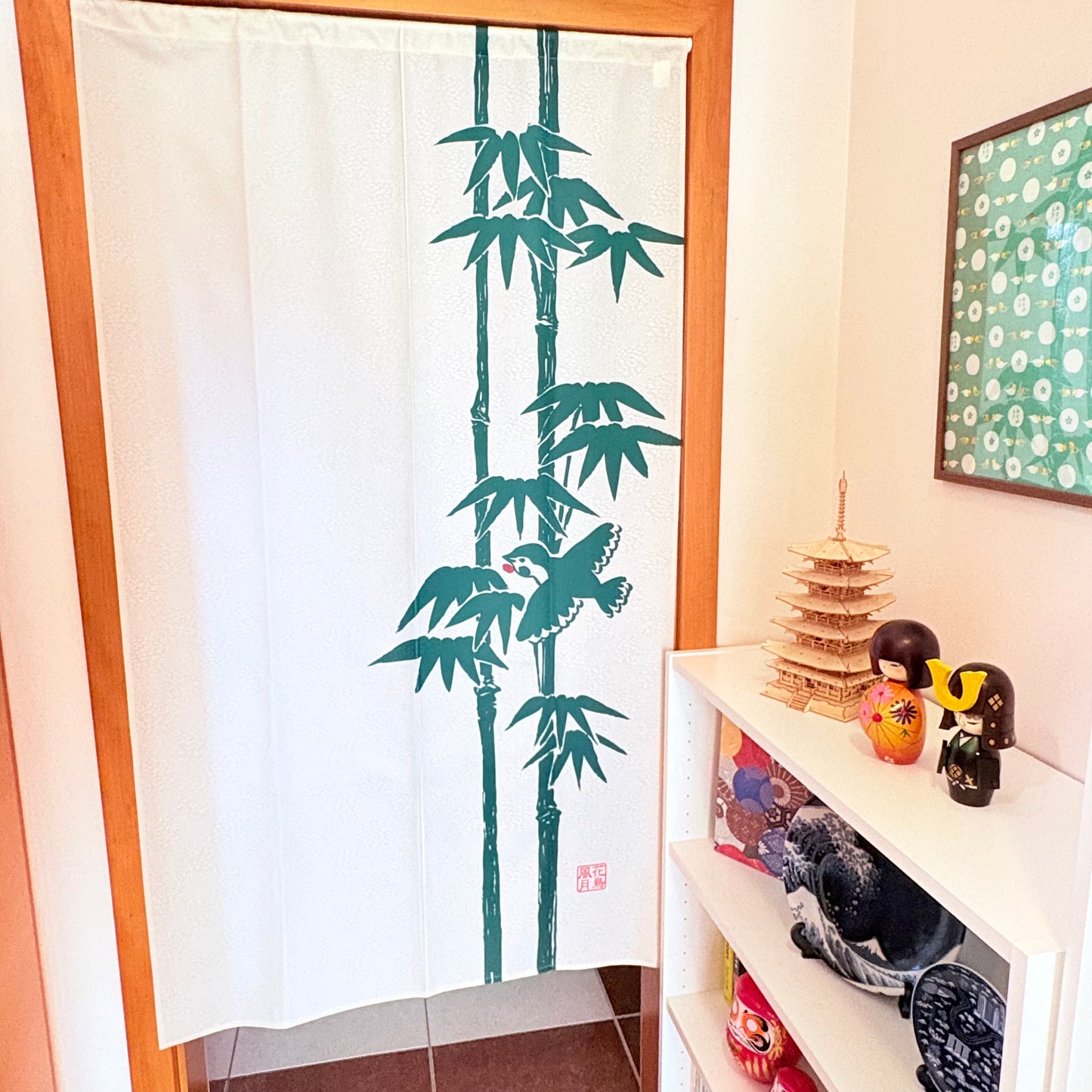 Noren závěs Bamboo Sparrow 85 × 150 cm | Made in Japan