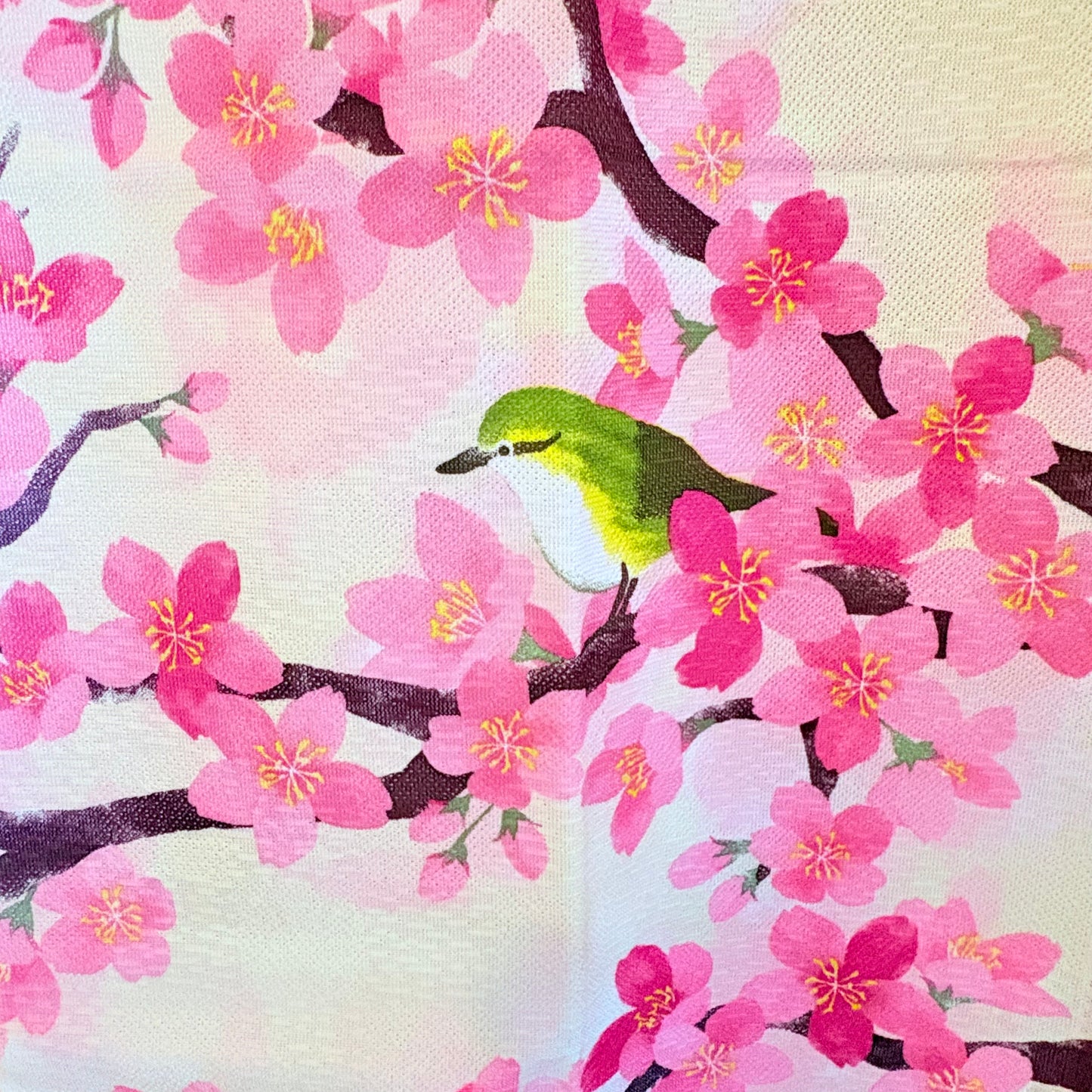 Noren závěs Sakura a ptáček | Naoko Yamanaka | 85 × 150 cm | Made in Japan
