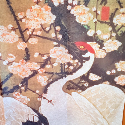 Noren závěs Jeřábi pod švestkovými květy 85 × 150 cm | Made in Japan
