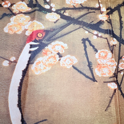 Noren závěs Jeřábi pod švestkovými květy 85 × 150 cm | Made in Japan