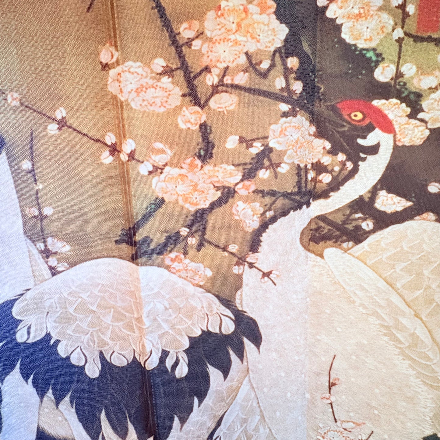 Noren závěs Jeřábi pod švestkovými květy 85 × 150 cm | Made in Japan
