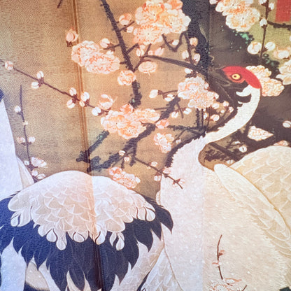 Noren závěs Jeřábi pod švestkovými květy 85 × 150 cm | Made in Japan