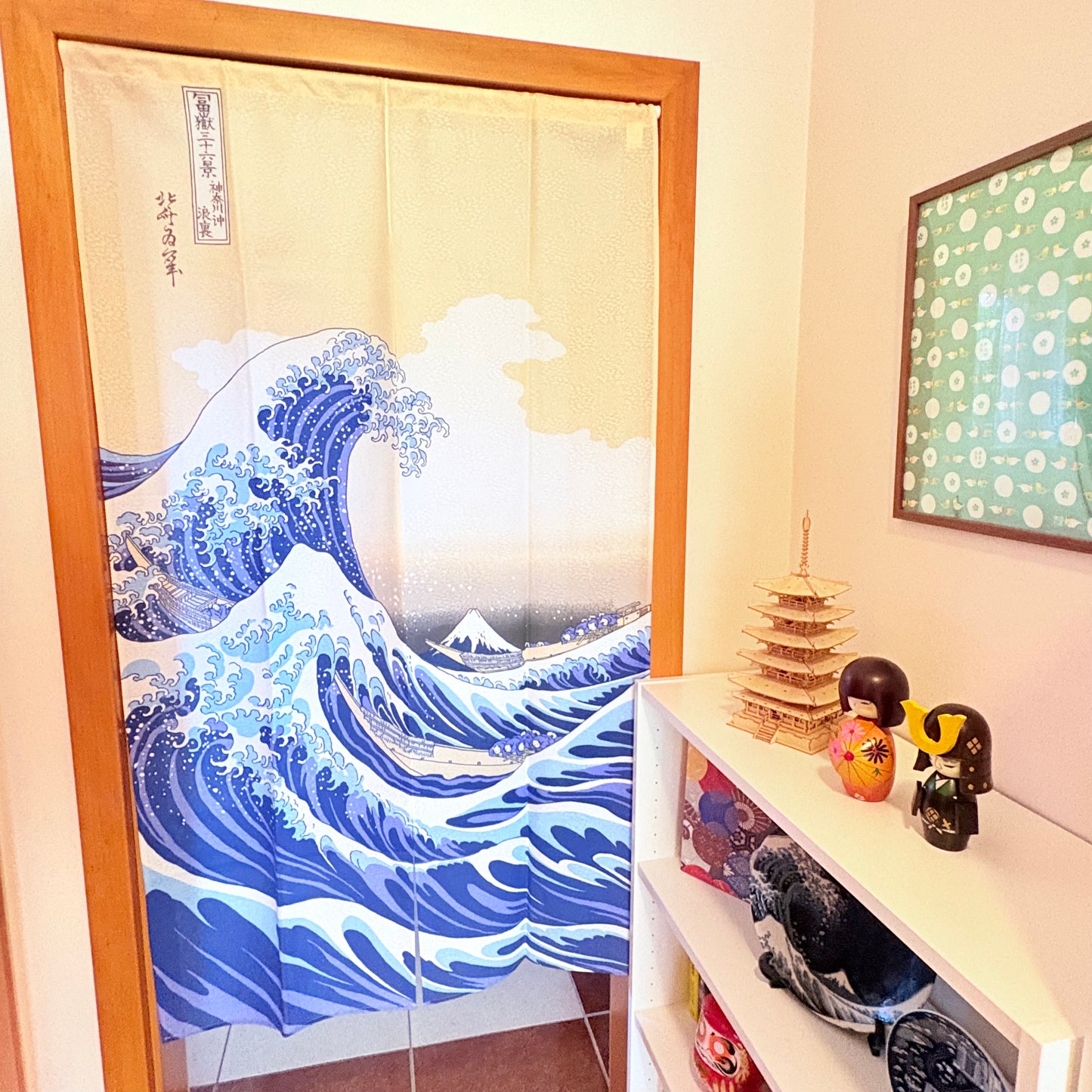 Noren závěs Bílá vlna 85 × 150 cm | Made in Japan