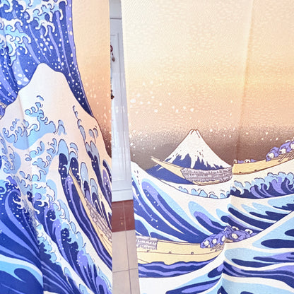 Noren závěs Bílá vlna 85 × 150 cm | Made in Japan