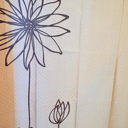 Noren závěs Line Flower béžový 85 × 170 cm | Made in Japan
