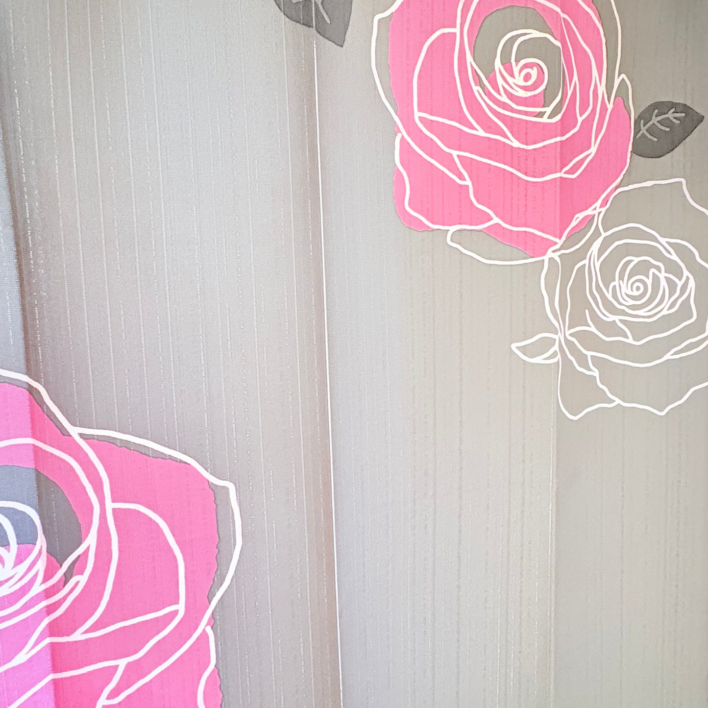 Noren závěs Line Roses černý 85 × 170 cm | Made in Japan