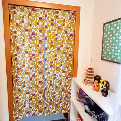 Noren závěs Geometric Retro 85 × 150 cm | Made in Japan