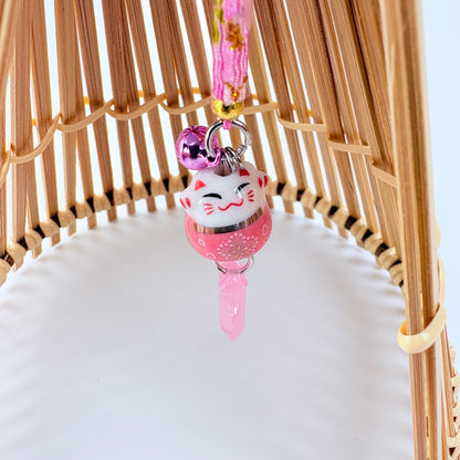 Pár talismanů Maneki Neko s květem sakury | štěstí a radost | Made in Japan