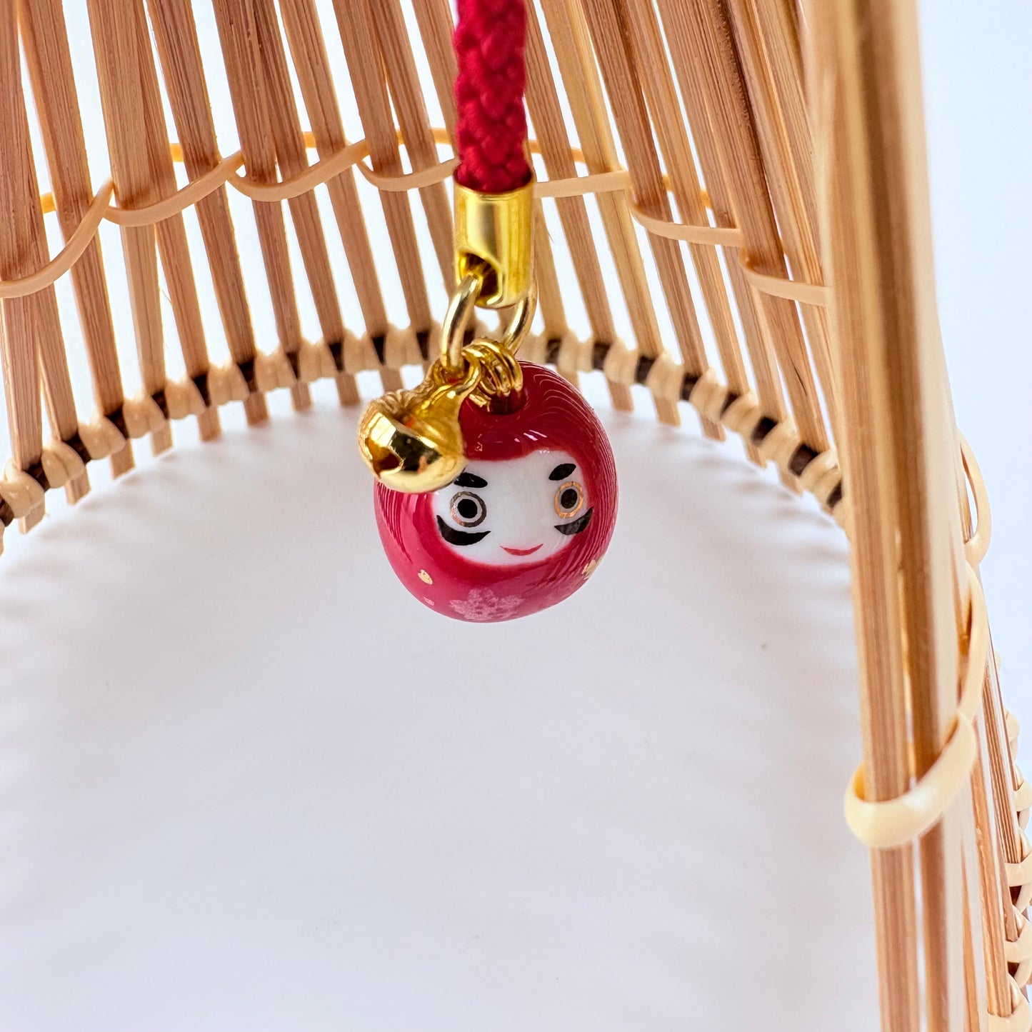 Pár talismanů Okame a Hyottoko se zvonečkem | Made in Japan