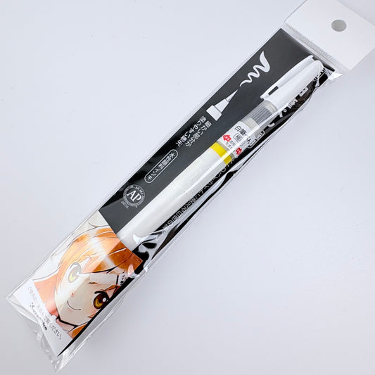 Bílý štětcový popisovač Kuretake ZIG Cartoonist – extra jemný hrot | Made in Japan