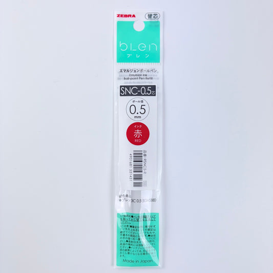 Náhradní náplň do pera ZEBRA bLen SNC-0.5 červená | Made in Japan
