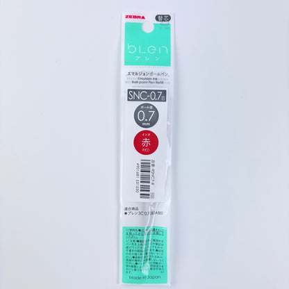 Náhradní náplň do pera ZEBRA bLen SNC-0.7 červená | Made in Japan