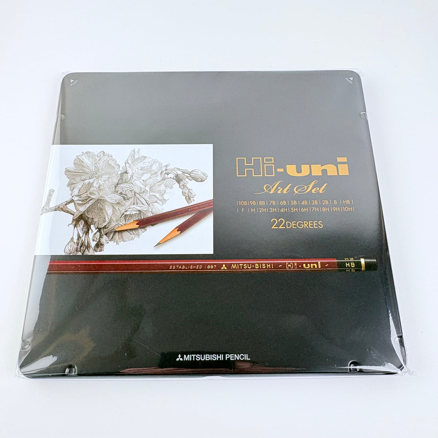 Grafitové tužky Mitsubishi Hi-uni Art Set 22 Degrees - Made in Japan | 22 ks